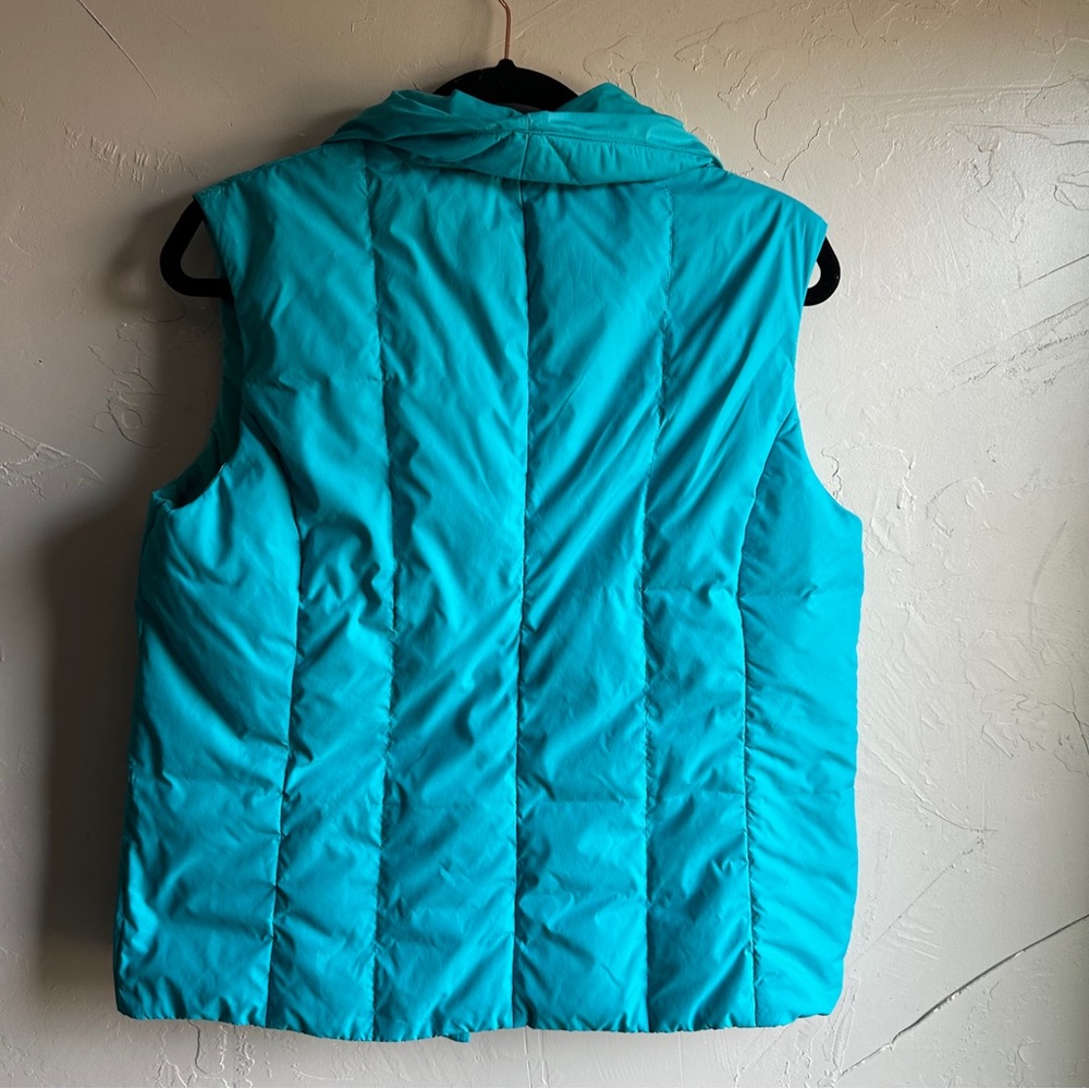 Coldwater Creek Down Puffer Vest Teal Blue Cozy Outdoor Layer Sz M - Picture 8 of 11